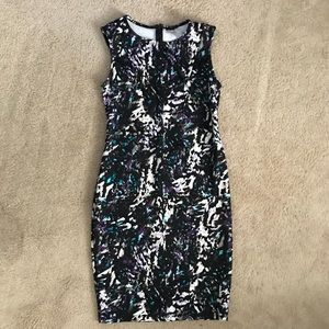 Black and purple sheath dress